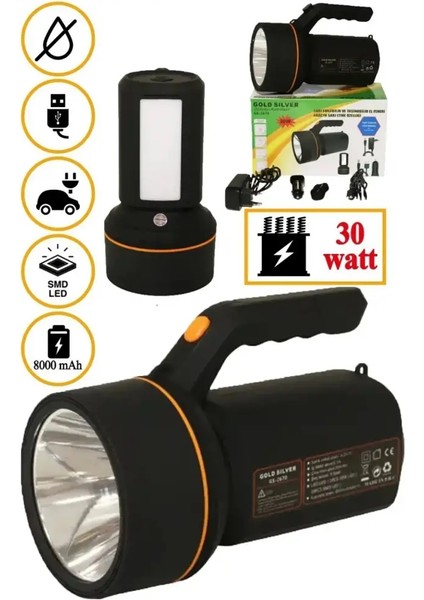 Gold Silver GS-2670 Araçta Şarj Edilebilen Elde Taşınabilir El Feneri indirimleri