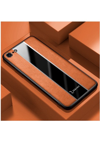 Apple Iphone 7 Uyumlu Kılıf Zebana Premium Deri Kılıf Kahverengi