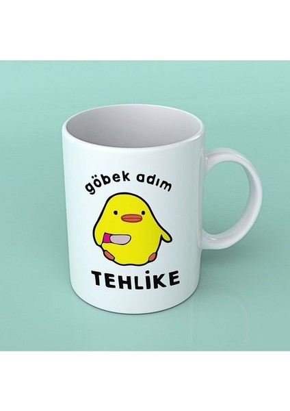 Porselen Kupa Bardak - Göbek Adım Tehlike