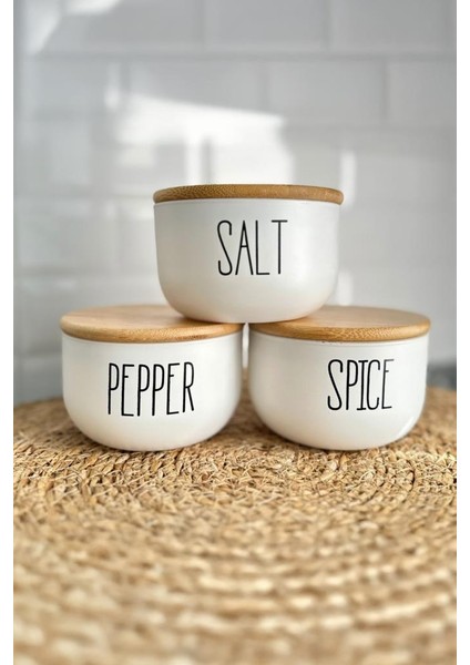 Mien Bambu Hava Geçirmez Vakumlu Silindir Kapak Cam Kavanoz Baharat Seti 3'lü 370 ml fırsatları