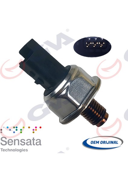 Yakit Basinç Müşürü 3fişli P107-P206-P207-P307-P308-P407-C3-NEMO-PARTNER-BERLINGO 1.4-1.6hdi-Focus Gnzrz