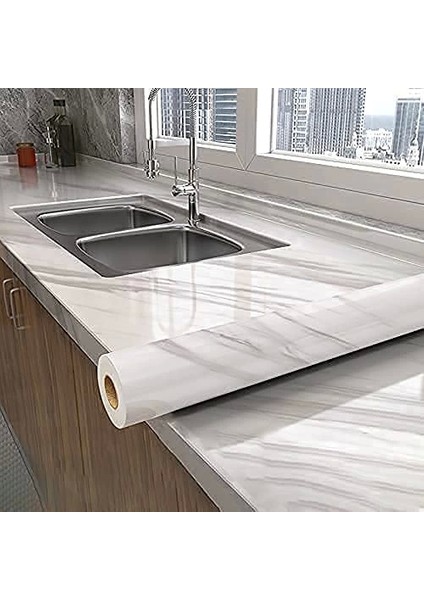 Açık Mermer Desenli Yapışkanlı Kaplama Kağıdı Büyük Boy 5 Metre fiyatları