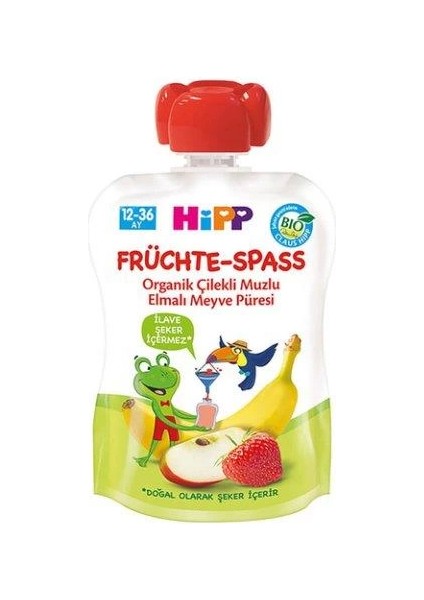 Bfs p Organik Çilekli Muzlu Elmalı Meyve Püresi 100 gr