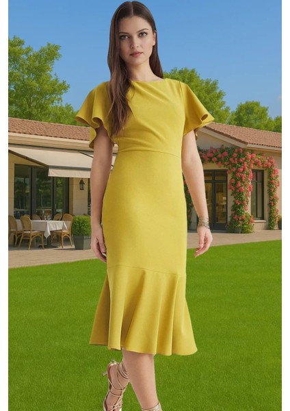 Kadın Basic Koleksiyon Midi Elbise Finike Kumaş Özel Tasarım Rahat ve Şık Modern Stil Seçkin Malzeme