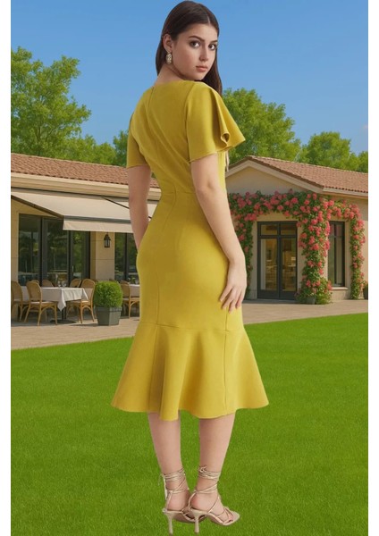 Kadın Basic Koleksiyon Midi Elbise Finike Kumaş Özel Tasarım Rahat ve Şık Modern Stil Seçkin Malzeme modelleri