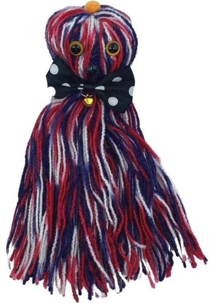 Bfs Ahtapot Şekilli Zilli ve Ipli Rengarenk Püsküllü Sevimli Kedioyuncağı