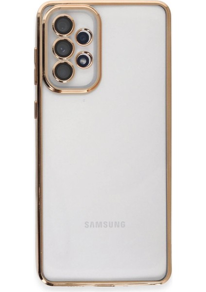 Samsung Galaxy A53 5g Kılıf Lensli Silikon - Gold - NFND5499-1165