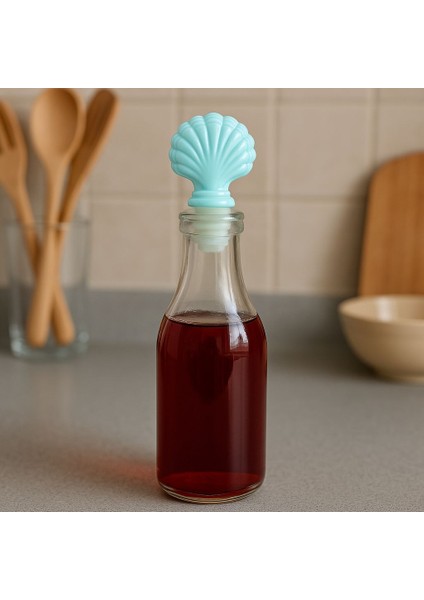 Mint Yeşili Renkli Mideye Kabuğu Şişe Tıpası Akıtmaz Cam Şişe Yağlık Limon Sirke Sıvıyağ Şişesi Aparatı Organizer 10 cm