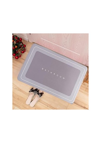 Ankanorm Banyo Paspası Süper Su Emici Kaymaz Tabanlı Paspas Banyo Paspası Dikdörtgen Diatomit Paspa