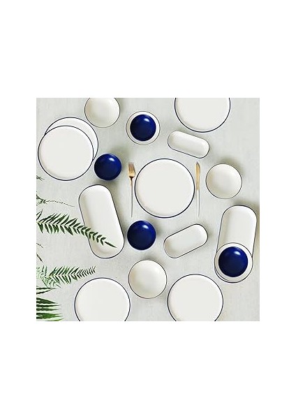 Keramika Line Blue Kahvaltı Takımı 18 Parça 6 Kişilik 20004