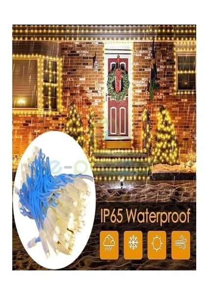 10M 100 LED IP65 Dış Mekan LED Işık Beyaz Kablo