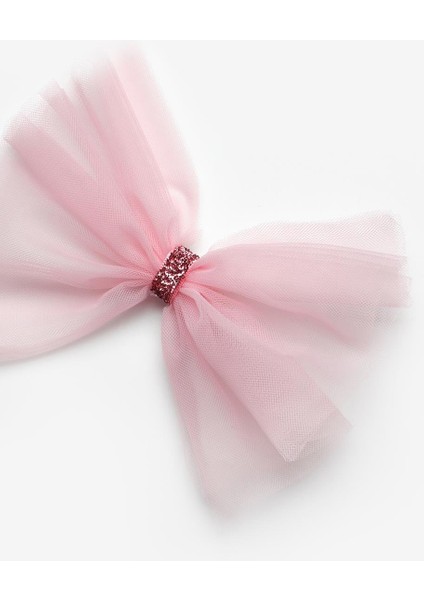 Pembe Simli Bağlamalı Kız Çocuk Tül Klips Toka fiyatları