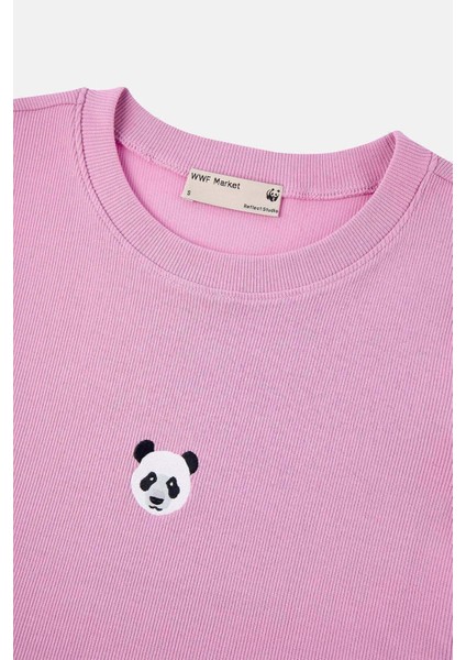 Panda Ribana Crop T-Shirt - Pembe fiyatları
