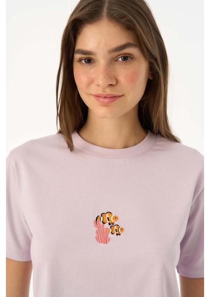 Palyaço Balığı Light Weight Kadın T-Shirt - Lila fiyatları
