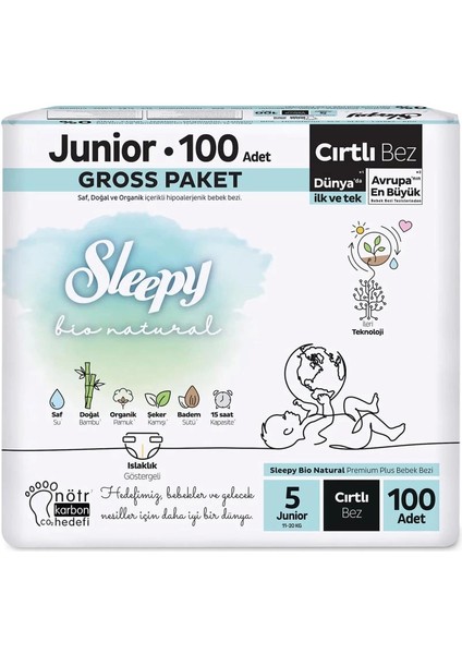 Bfs Sleepy Bio Natural Bebek Bezi Gross Paket 5 Beden 100 Adet
