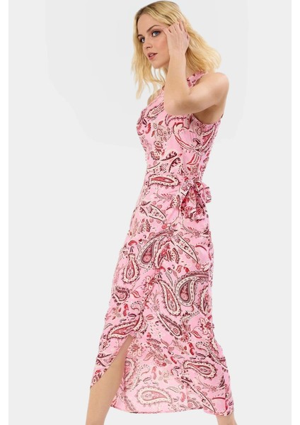 Rahat Viskoz Midi Elbise Şal Desenli A Kesim Günlük Stil Modern Premium Kalite Yüksek modelleri