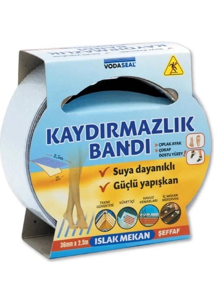 Vodaseal Islak Mekan Kaydırmazlık Bandı 36 mm 2,5 Metre modelleri