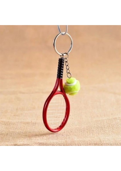 Bfs Gerçekçi Tenis Raketi Tasarımlı Şık Anahtarlık Kolye Çanta Süsü Tennis Keychain