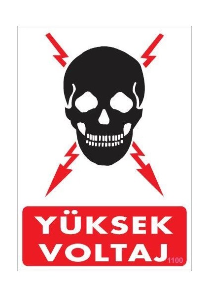 Yüksek Voltaj Uyarı Levhası 25X35 KOD:1100