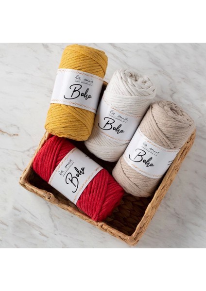 Bfs Boho Gri Büküm Makrome Ipi - L031 - 33986
