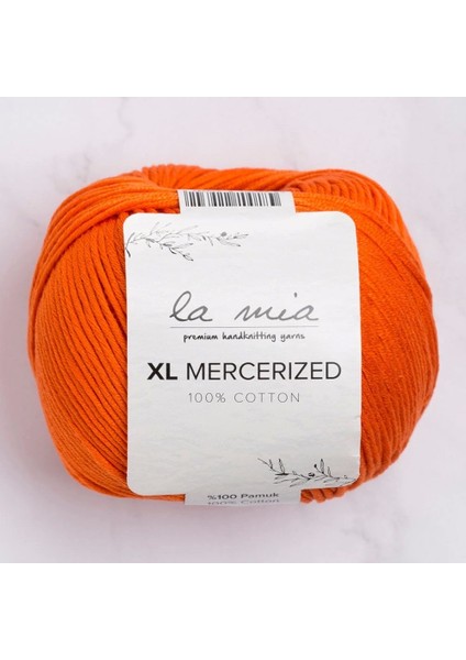 Xl Mercerized Turuncu El Örgü Ipi - 194 - 33772