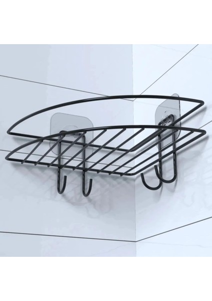 Bfs Yapışkanlı Banyo Köşeliği Kancalı Köşe Rafı Duş Şampuanlık Duvar Düzenleyici Organizer Raf fiyatları