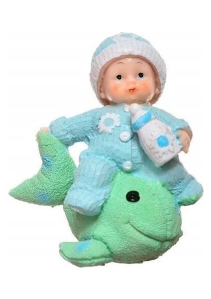 Bfs Decotown Hediyelik Sevimli Mavi Bebek Biblo Polyester Süs Eşyası