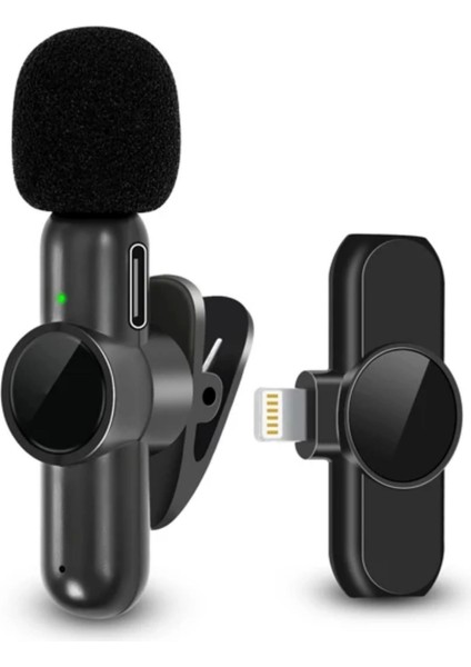 Bfs Type C Uyumlu Iphone Dönüştürücülü Kablosuz Yaka Mikrofonu Android ve Iphone Uyumlu Mini Mikrofon