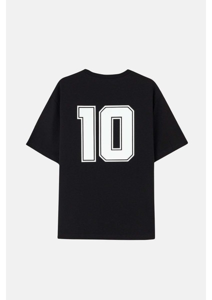 Number 10 Oversize T-Shirt - Siyah