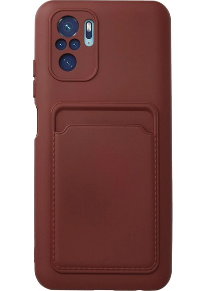 Xiaomi Redmi Note 10S Kılıf Kelvin Kartvizitli Silikon - Bordo Yktsn