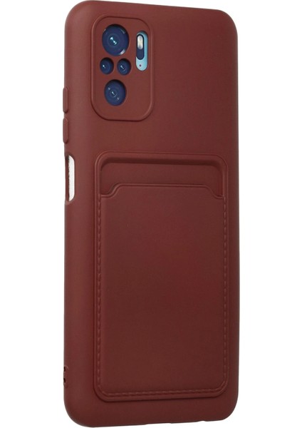 Xiaomi Redmi Note 10S Kılıf Kelvin Kartvizitli Silikon - Bordo Yktsn