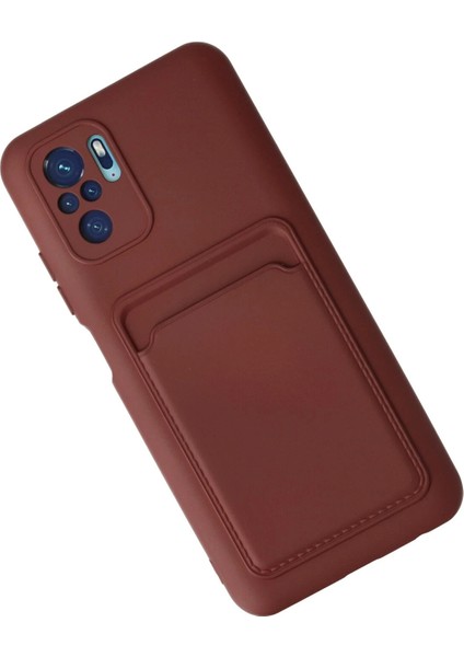Xiaomi Redmi Note 10S Kılıf Kelvin Kartvizitli Silikon - Bordo Yktsn