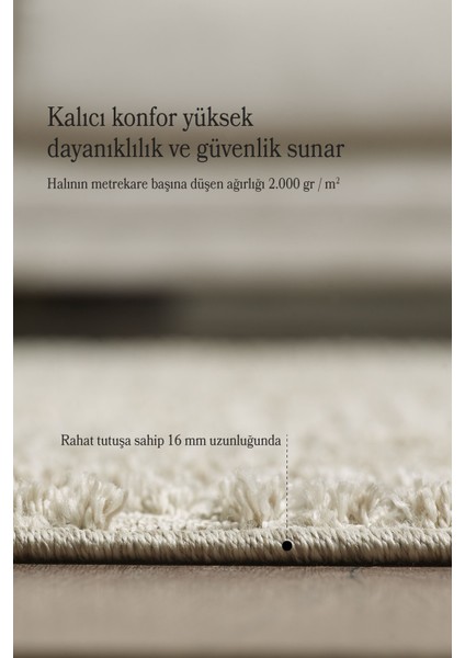 Modern Trend Tasarım Yumuşak Dokulu Özel Ebat Kesim Overloklu Jüt Taban Makine Halısı Bej fırsatları