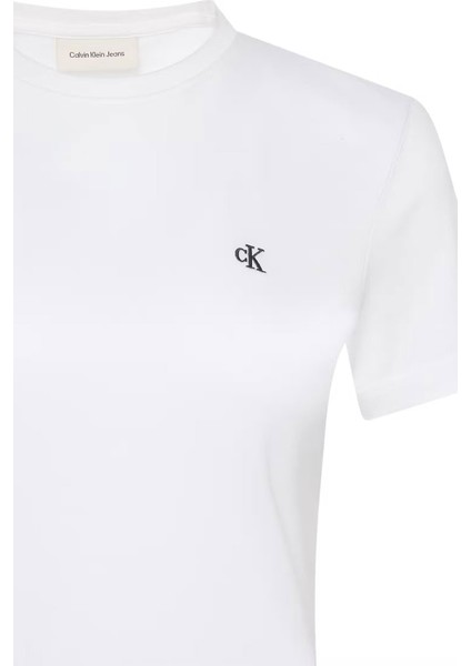 Kadın Ss Monogram Crew Logo T-Shirt - Beyaz modelleri