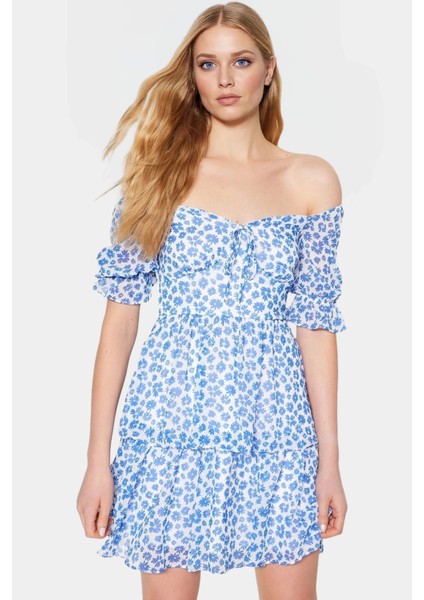 Astarlı Gipeli Mini Elbise Yazlık Çiçekli Dokuma Kumaş Kaliteli Işçilik Özenle Seçilmiş fiyatları