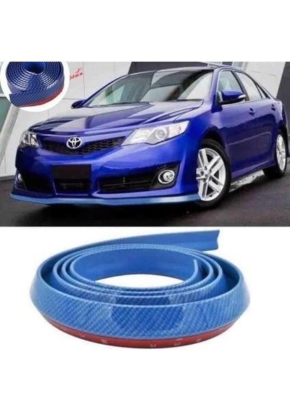 Bfs Mavi 2,5 Metre Araba Oto Ön Tampon Koruyucu Kauçuk Pratik Tampon Şerit Bant Döşeme Kiti