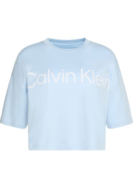 Kadın A-Ss Boxy Logo Graphic T-Shirt - Mavi