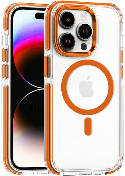Iphone 14 Pro Max Bella Magsafe Kapak - Turuncu Ynsmr