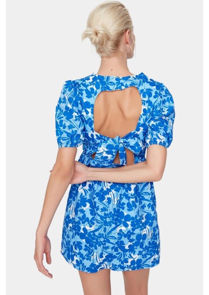 Rahat ve Şık Mini Elbise Skater Kalıp Balon Kollu Dokuma Kumaş Modern Stil Özenle Seçilmiş modelleri