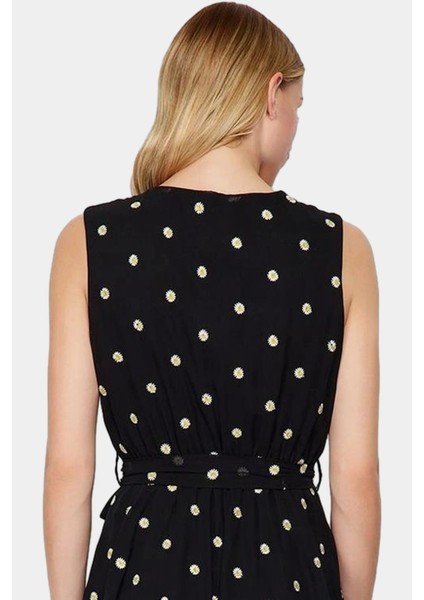 Çiçekli Desenli Astarlı Mini Şifon Elbise V Yaka Günlük Yazlık Rahat Mükemmel Uyum Uzun Ömürlü fiyatları