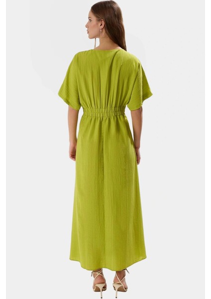 Dokuma Polyester Maxi Elbise A Kesim V Yaka Rahat Yazlık Günlük Kullanım Için Yüksek Kalite fiyatları