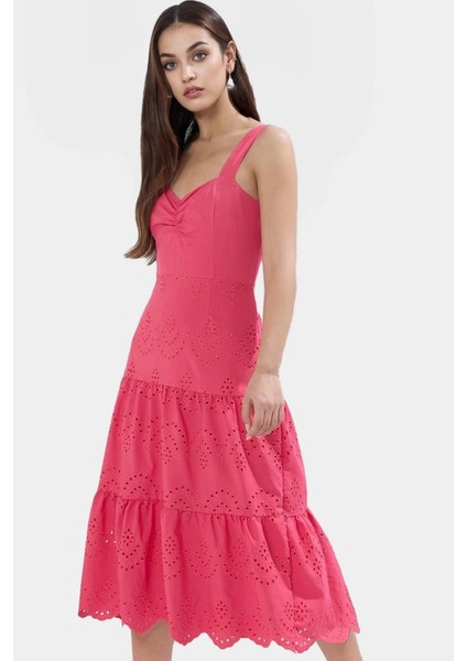 Kolsuz Brode Dokuma Elbise Midi Boy Skater Rahat Yazlık ve Şık Yüksek Kalite fiyatları