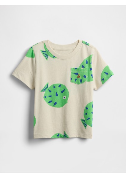 Erkek Bebek Yeşil Brannan Bear Mix & Match Cepli T-Shirt