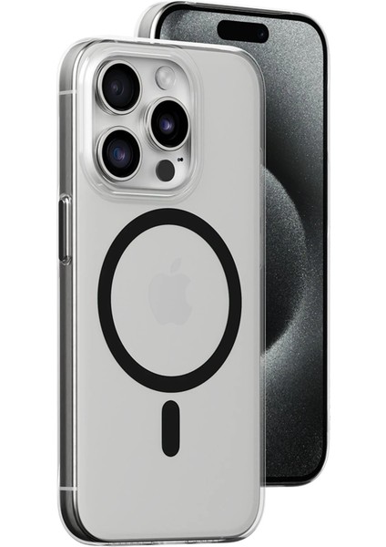 Iphone 15 Pro Max Kılıf Bubble Magsafe Kapak - Siyah Ynsmr