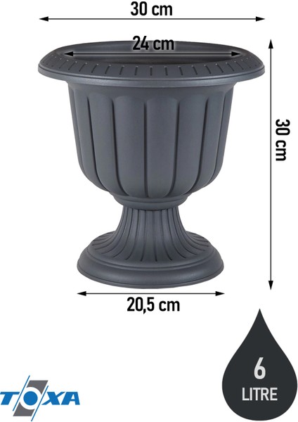 6 Litre Nergis Saksı Ayaklı Plastik Bahçe Balkon Saksısı No0 fiyatları