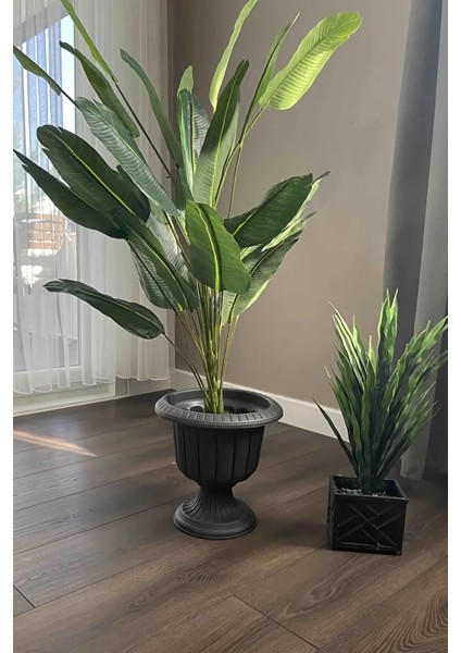6 Litre Nergis Saksı Ayaklı Plastik Bahçe Balkon Saksısı No0