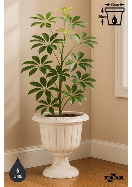 Nergis Saksı Ayaklı Plastik Bahçe Balkon Saksısı 6 lt