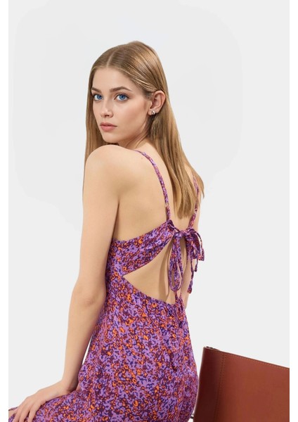 Yazlık Kolsuz Çiçek Desenli A Line Midi Elbise Shally Dokuma Viskoz Uzun Ömürlü