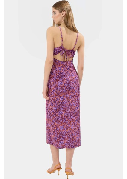 Yazlık Kolsuz Çiçek Desenli A Line Midi Elbise Shally Dokuma Viskoz Uzun Ömürlü modelleri