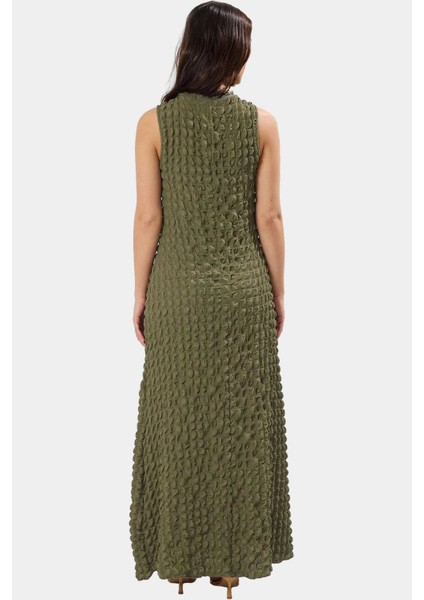 Astarlı A Line Gofre Dokulu Polyester Maxi Elbise Rahat Günlük Stil Kullanım Için fiyatları